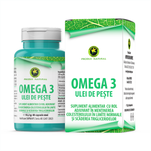 Capsule Omega 3 Supliment alimentar adjuvant în menținerea funcției normale a inimii și a creierului